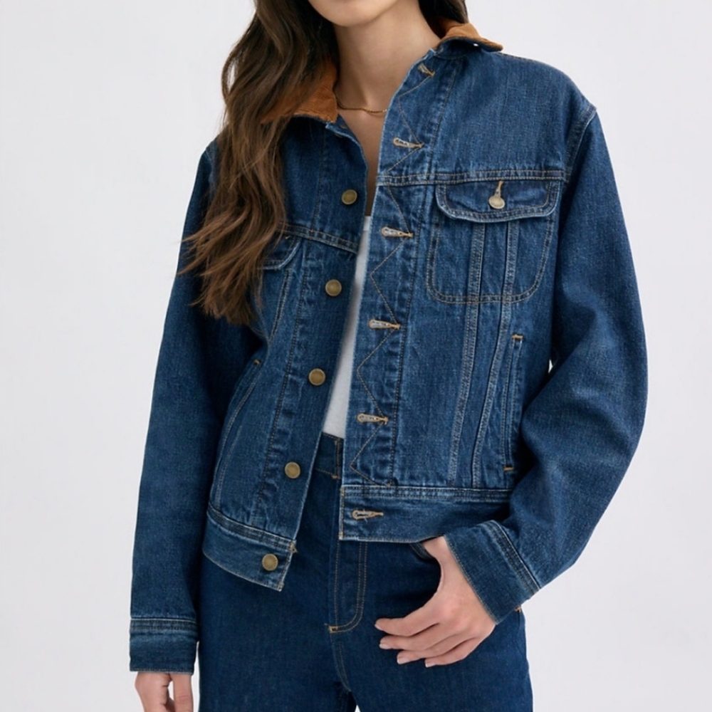 Aritzia Denim Forum - Monroe Storm Rider Denim Jacket Medium Fleece lined
